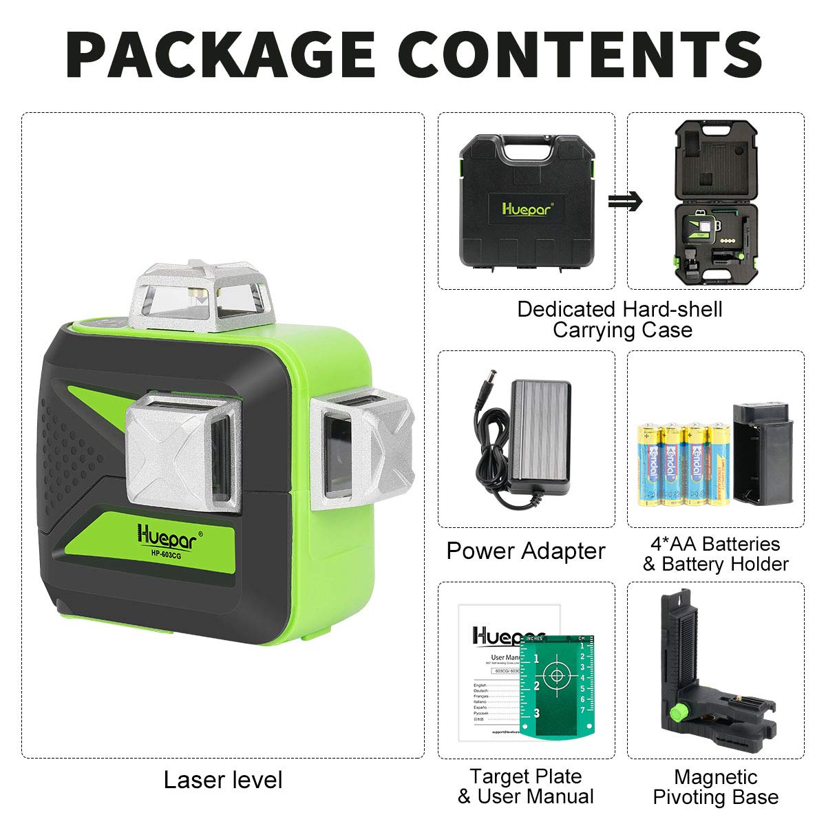 Huepar 603CG-H HUEPAR ES - Nivel láser