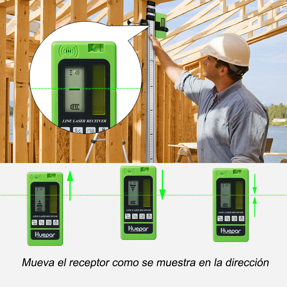 Huepar LR5RG - Detector láser para nivel láser de línea HUEPAR ES - Nivel láser