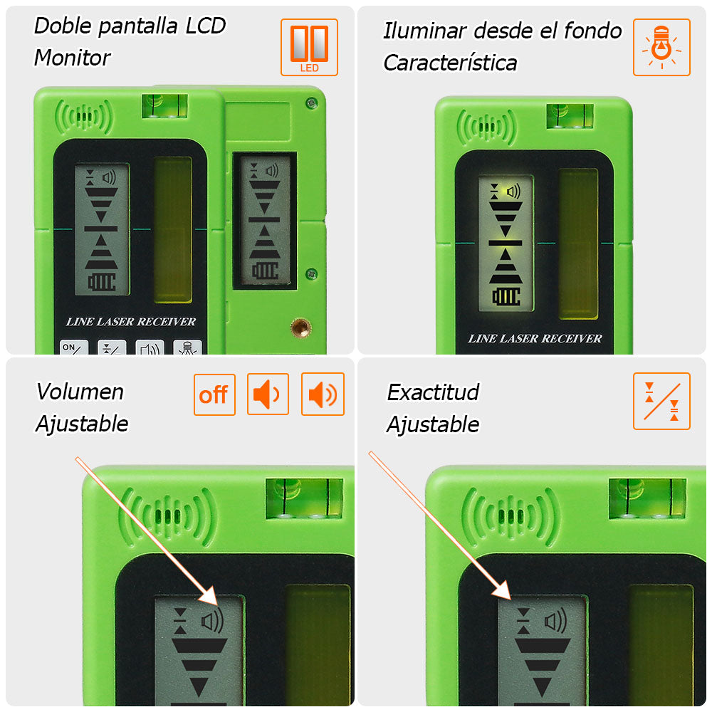 Huepar LR5RG - Detector láser para nivel láser de línea HUEPAR ES - Nivel láser