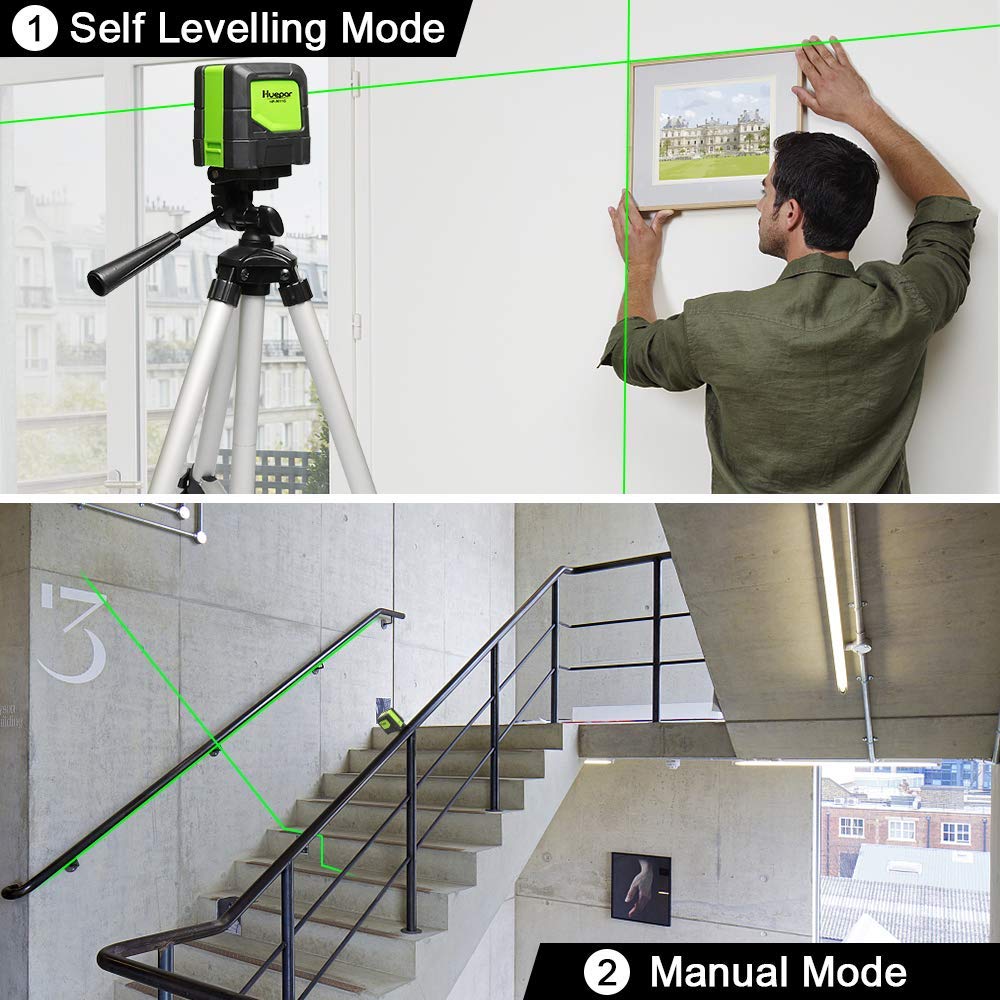 Huepar 9011G - Nivel Láser Autonivelante verde cruzado - es.huepar.com