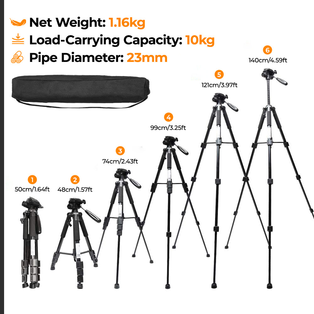 Huepar TPD14 - Láser autonivelant nivel de luz láser trípode ajustable 143cm