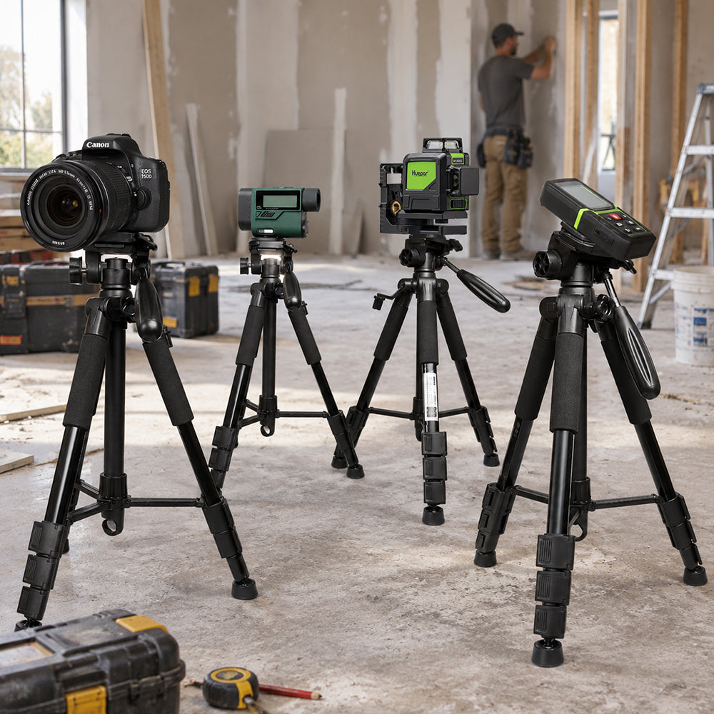 Huepar TPD14 - Láser autonivelant nivel de luz láser trípode ajustable 143cm