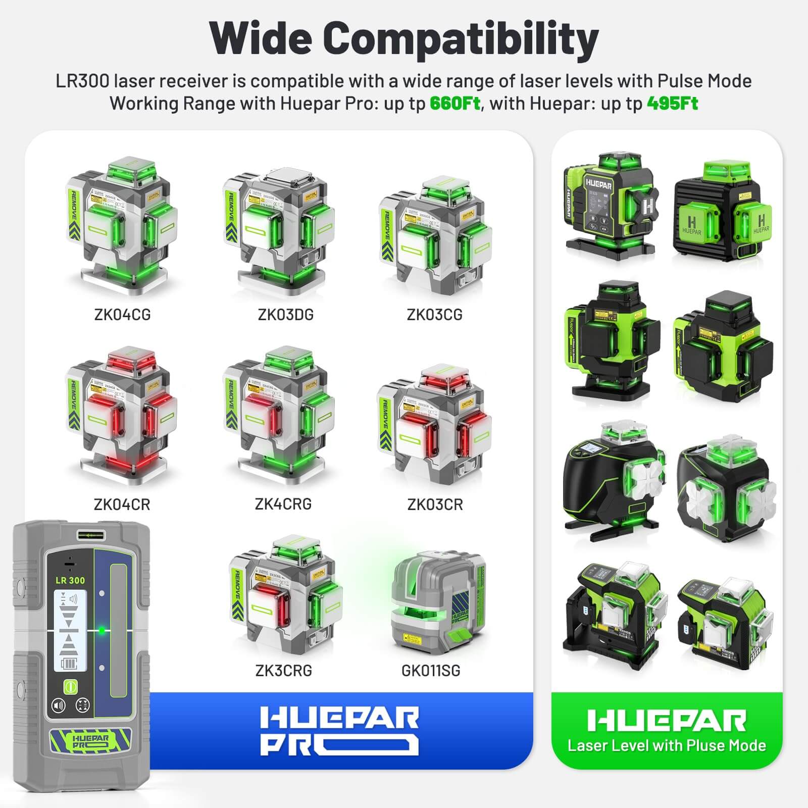 Huepar LR300 - Detector láser/Receptor láser de línea