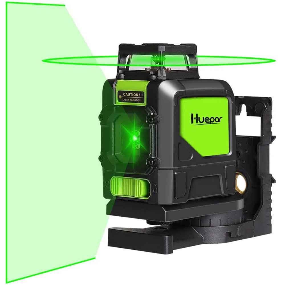  Huepar Detector láser para nivel de línea, receptor digital  utilizado con láseres pulsantes de hasta 200 pies, detecta haces rojos y  verdes, pantallas LED de tres caras, abrazadera incluida LR-6RG 