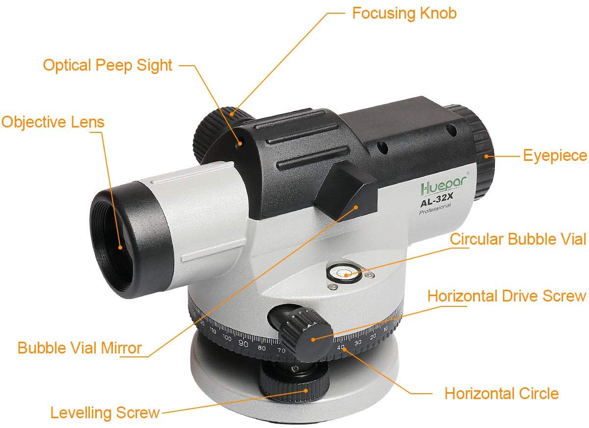 Huepar AL32X - Herramienta de medición de nivel óptico automático HUEPAR ES - Nivel láser