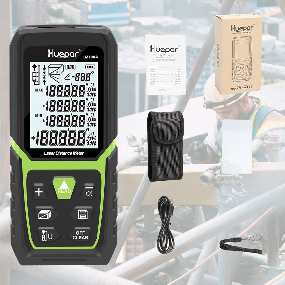 Medidor de ángulo Inclinometro digital portatil 0 – 360° Huepar AG01 –  Mundo Constructor