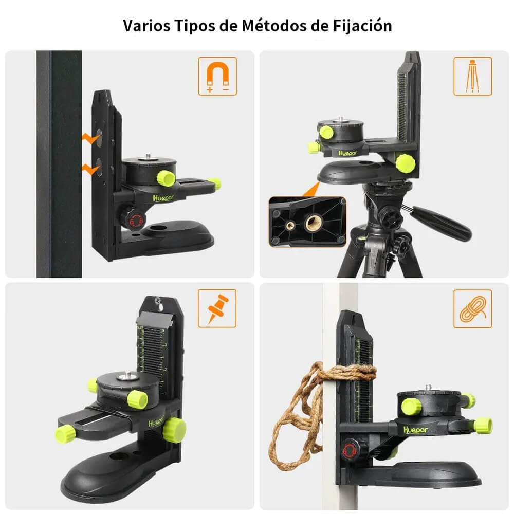 Huepar PV10+ - Soporte de ajuste fino adaptador de nivel láser