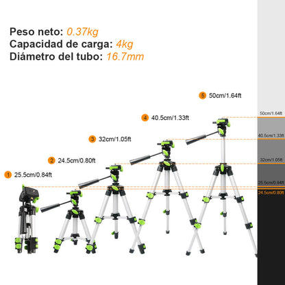 Huepar TPD05 - Trípode de aluminio ligero de 50cm